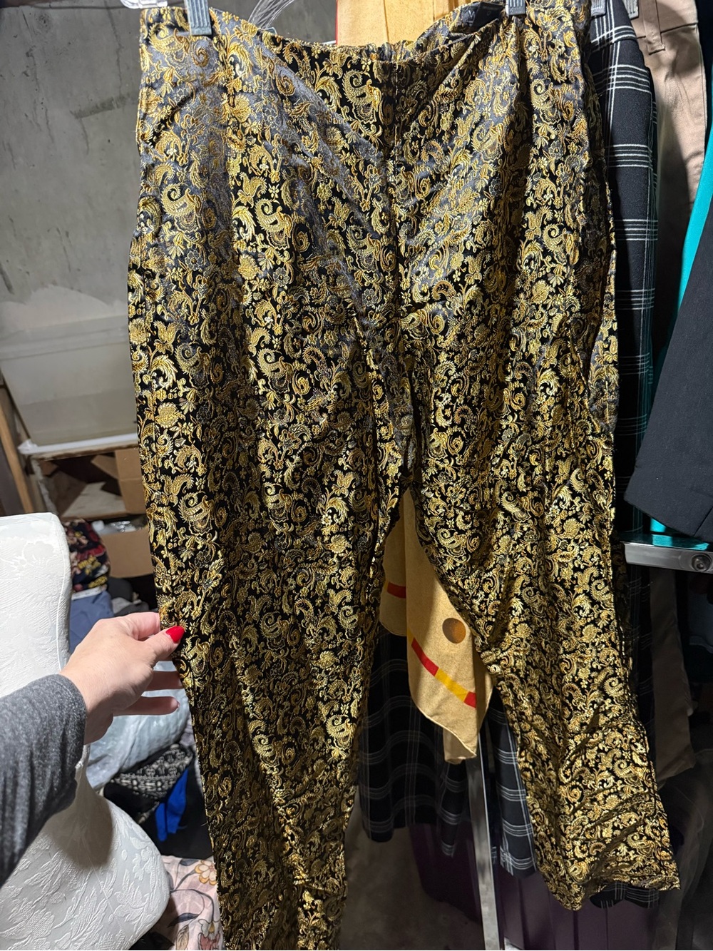 Gold and Black Brocade Pants